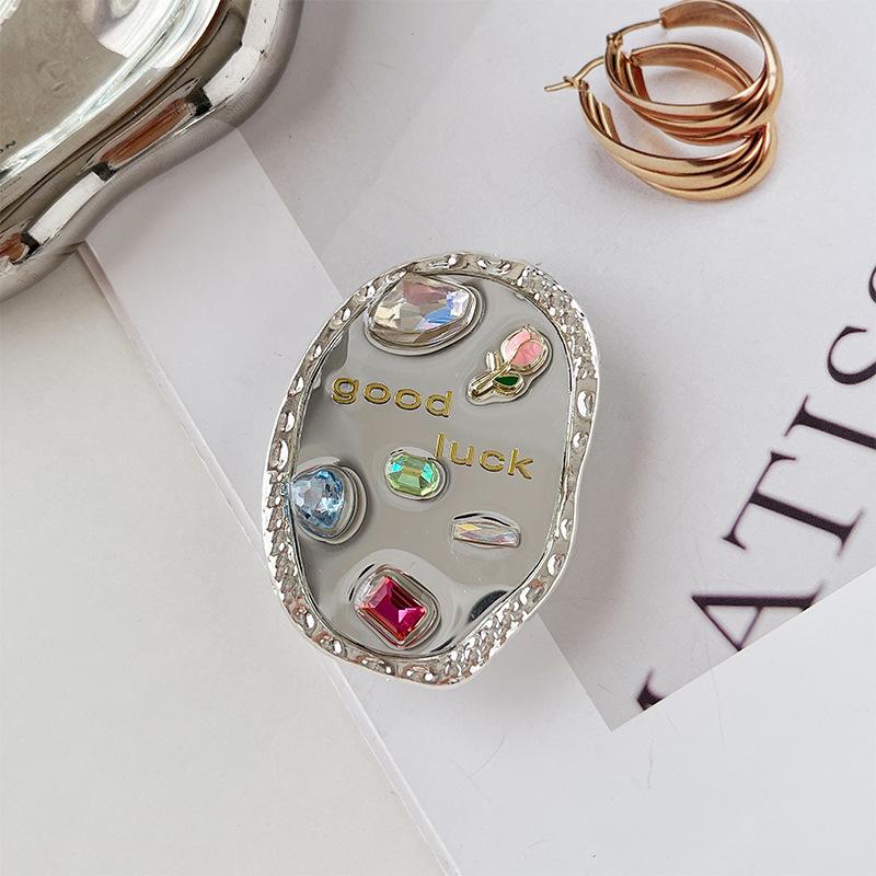 Wind Mobile Phone Airbag Bracket Rhinestone Gem Mirror Sticker Butterfly Flower Retractable Special-Shaped Ring Buckle