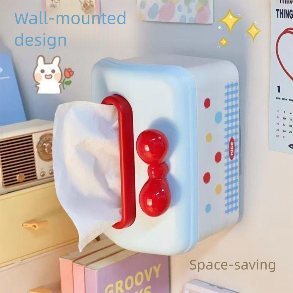 Non Slip Desktop Tissue Case Cartoon Hanging Napkin Container Facial Tissue Holder  Bedside