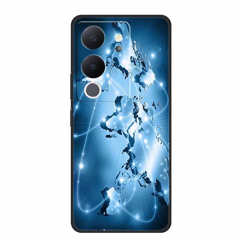 6.67" For Vivo V30 Lite Case Black Silicone Soft Phone Cases For Vivo V30 Lite Back Cover Case V 30 Lite Funda Coque Shell Capas