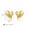 Exaggerated Personality, Fashionable Copper Plated Golden Face, Peach Heart Earrings, Women's Accessories, Asymmetrical Heart-shaped Earrings