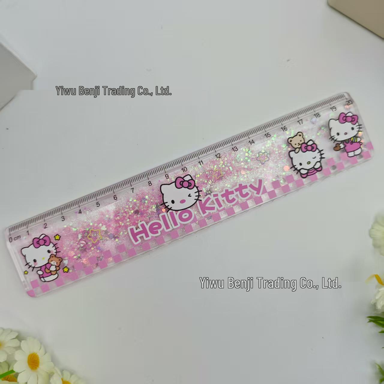 

Sanrio 20CM Colorful Oil-Filled Quicksand Wavy Ruler Set for Student Stress Relief 20CM
