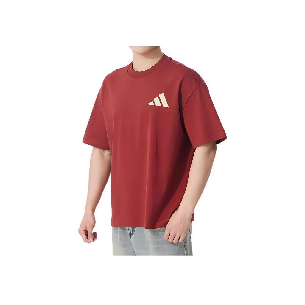 Adidas Breathable Short Sleeve T-Shirt Unisex Tops Red JX9126
