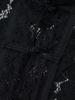 Women's French Chic Lace Crochet Button-Up Stand Collar Slim Fit Shirt Blouse