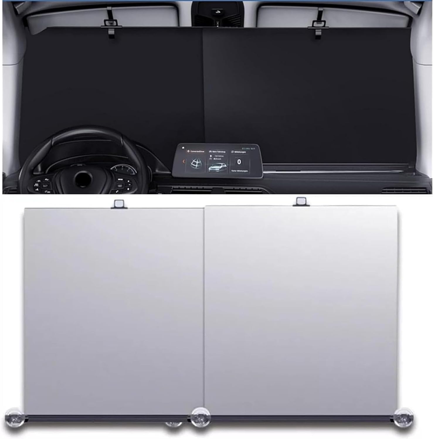 

Blopobuyi Car Sun Shade 2025 New Design, Foldable & Automatic Shrink (Width 70-140cm Adjustable), Kin ai s code