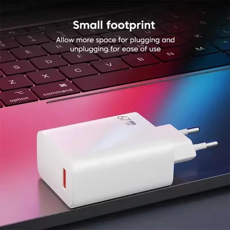 67W USB Super Fast Charger USB C PD Interface Phone Charger Adapter For iPhone15 Samsung Huawei Turbo Charge New 2025