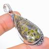 Fruit Jasper Gemstone Handmade 925 Sterling Silver Jewelry Pendant 2.36" SU-7130