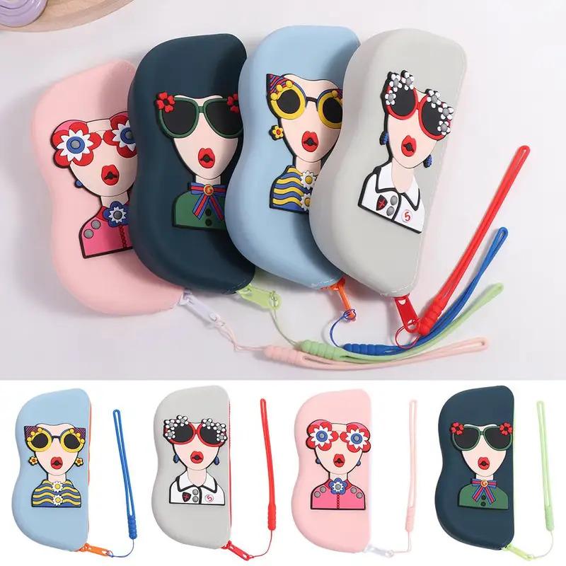 Multifunctional Silicone Glasses Bag Dustproof Cartoon Silicone Eyeglasses Case Coin Purse Waterproof Sunglasses Storage Clip