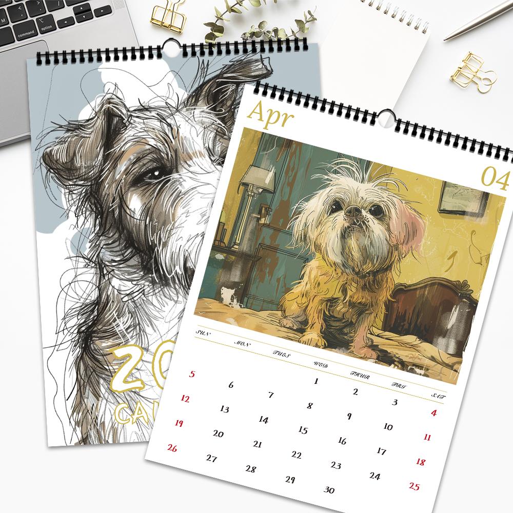 1pc, 2026 Super Large Dog Calendar - Sloppy Dog, 12 different designs, wall calendar, birthday, Christmas, New Year Gift