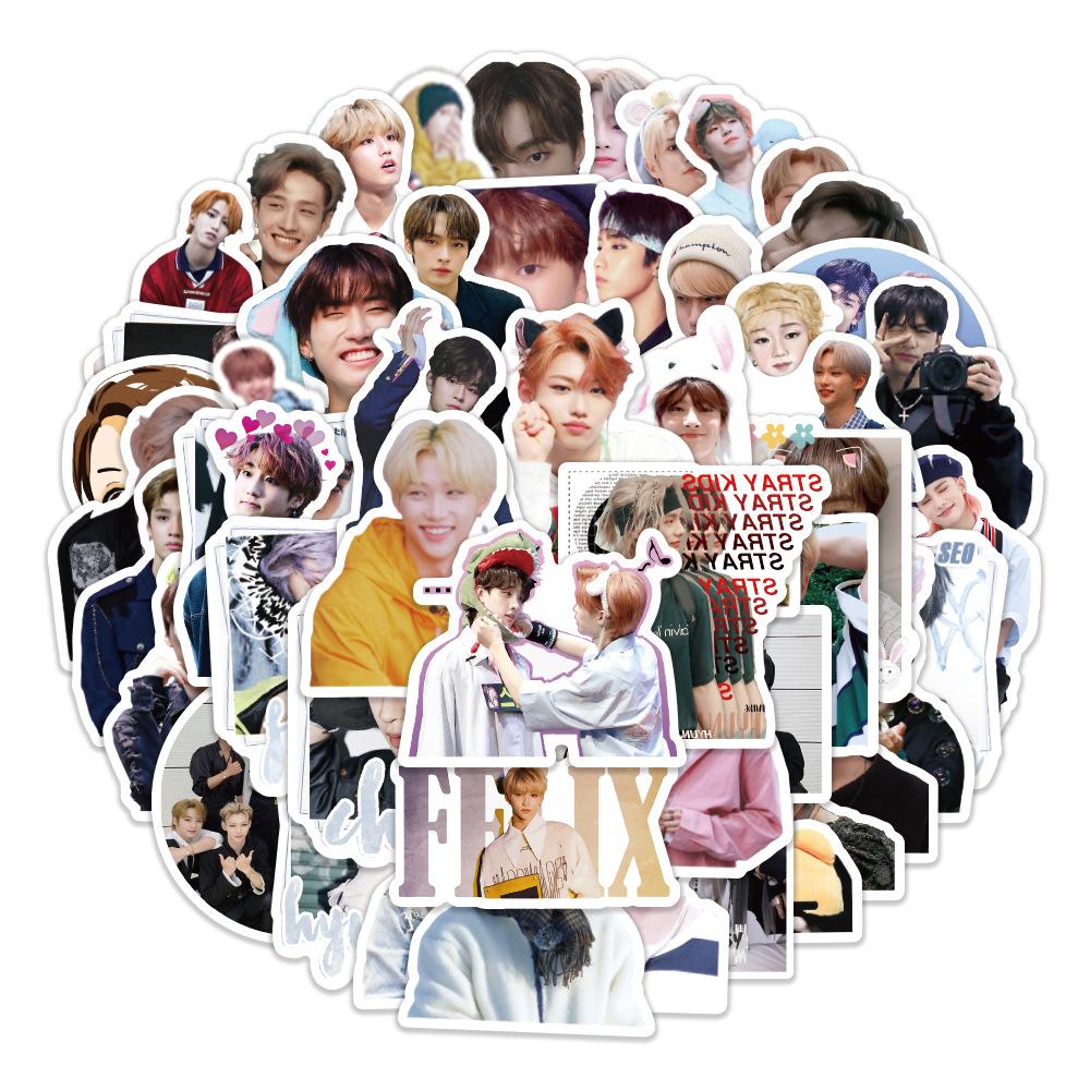 50 Stück Stray Kids Sticker Pack, Niedliche SKZ Mitglieder Fotoaufkleber für Laptop, Wasserflasche, Scrapbooking, Journaling, Stray Kids Merch Geschenk für STAY