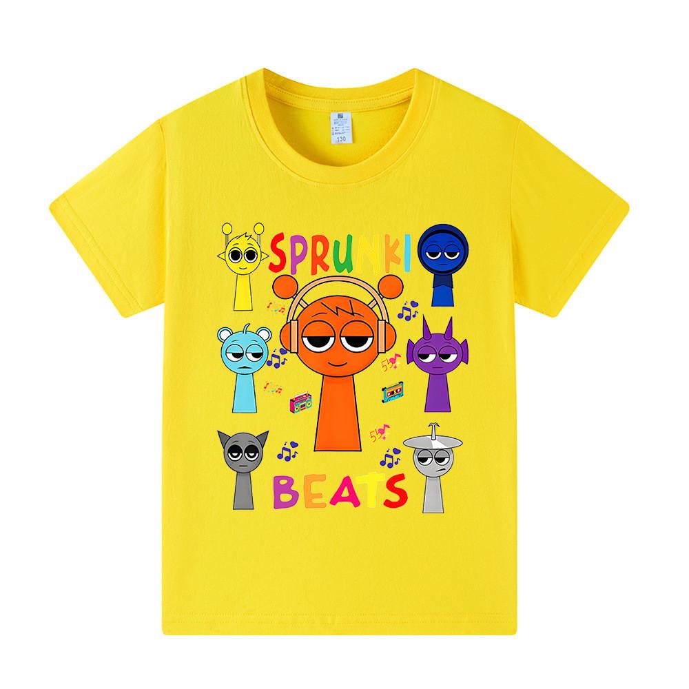 A1014 Kids Boys Girls Sprunki Casual Short Sleeves T-shirt