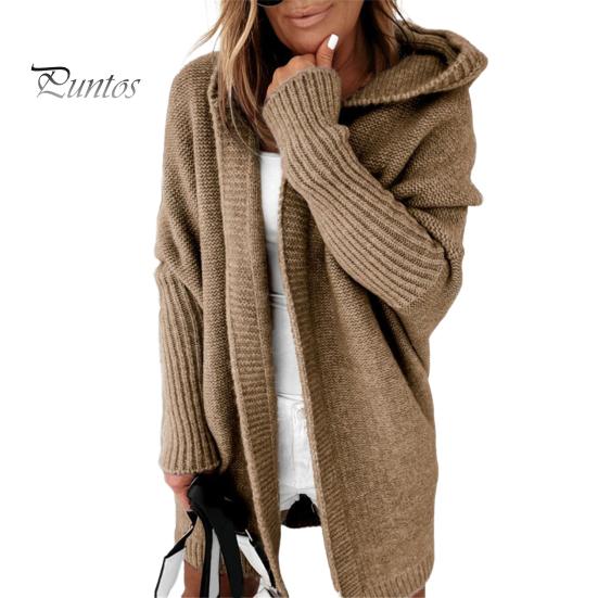 

Женский свитер, пальто с капюшоном, длинный рукав, ребристые манжеты, открытая передняя часть, вязаное пальто, однотонный свитер средней длины, кардиган M хаки