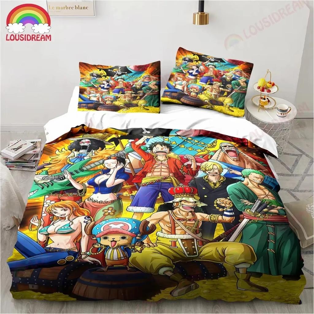 3D Print One Anime P-piece Bedding Set,Duvet Cover Comforter Bed Set Quilt Cover Pillowcase,King Queen Twin Size Boy Girl Adult
