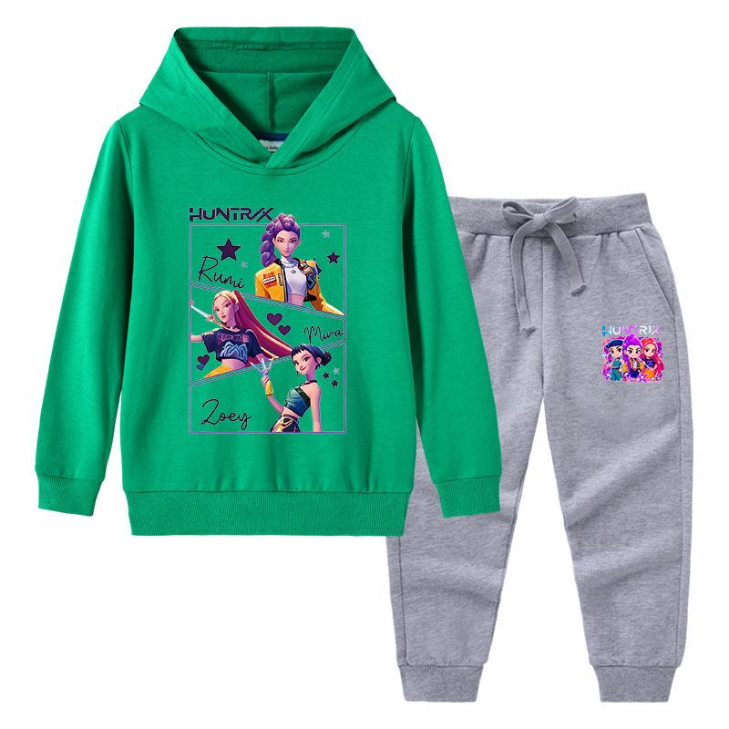 Casual Loose Hoodie Fashion Printed Set Comfortable Clothing Sets Girls
