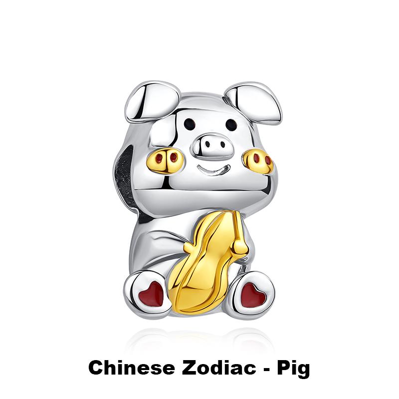 925 Silver Charms Beads Original Japanese Doll Fortune Cat Charm Fit Bracelets Bangles DIY Jewelry For Women