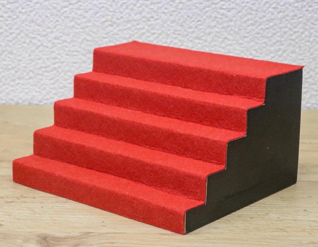 Glass square 5 tier decorative stand small