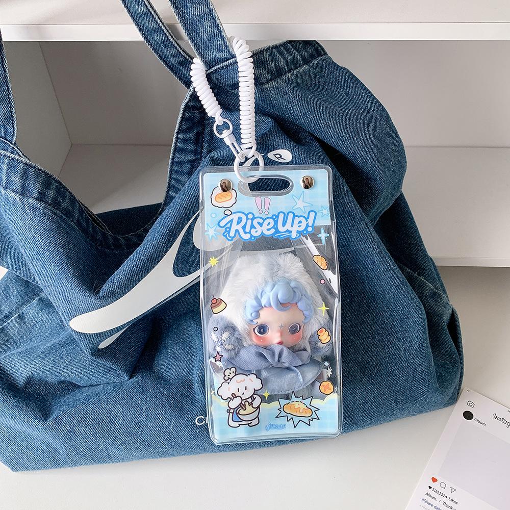 Cute Cartoon Clear Storage Bag Portable Doll Protective Pouch Travel Organizer for Toys Accessories KTB