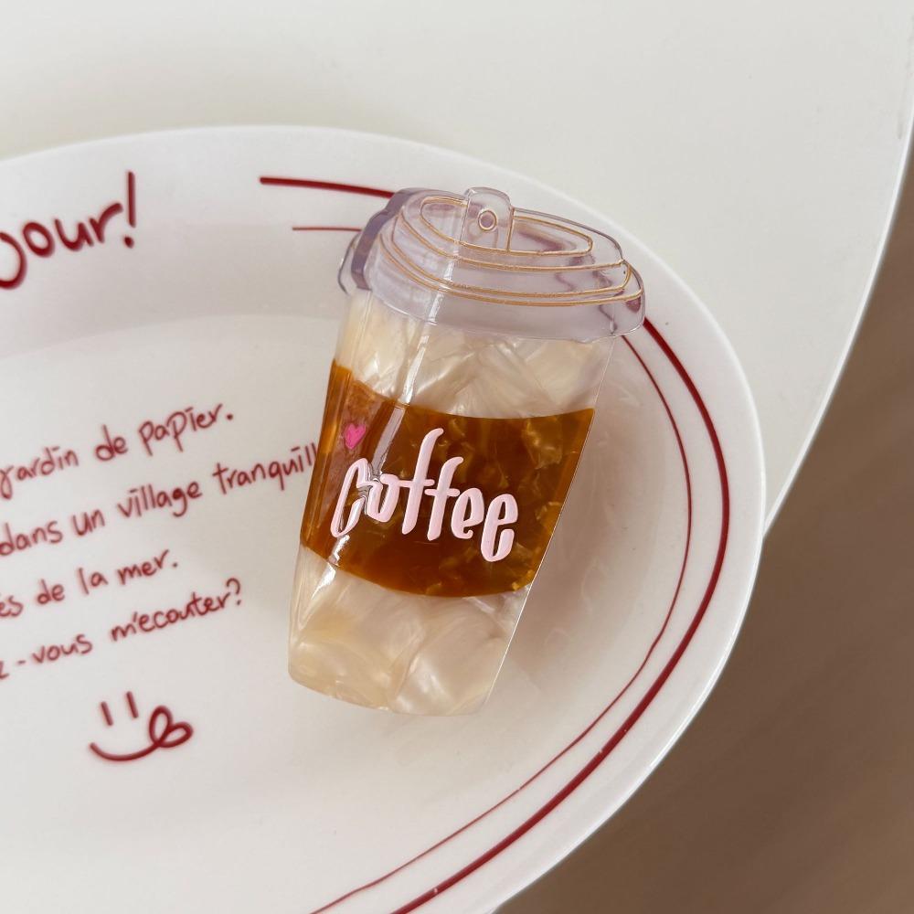 

Cute Coffee Cup Shaped Hair Clip Cartoon Acetic Acid Shark Clip Mocha Ice Cream Hair Claw Girls Style 3