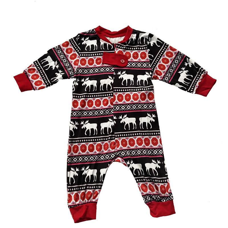 Cozy Christmas Family Matching Pajamas Set Deer Print Long Sleeve Winter Outfit