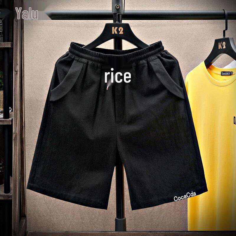 

Men s Yalu Loose Embroidered Cotton Casual Shorts M