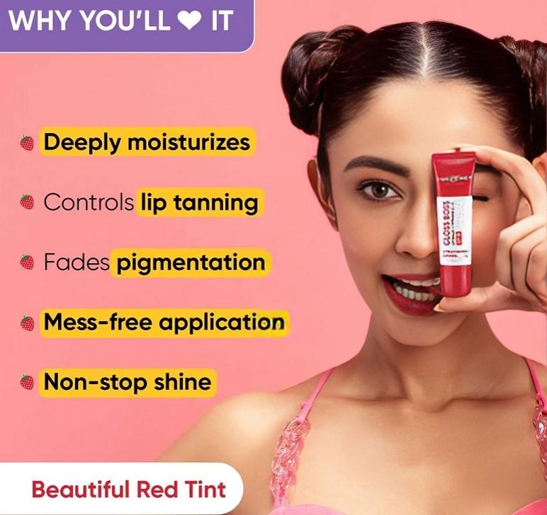 Dot & Key Strawberry Lip Balm for Moisturization, Soft and Naturally Pink Lips, Tinted Lip Balm with SPF 30 & Vitamin C + E 12gm
