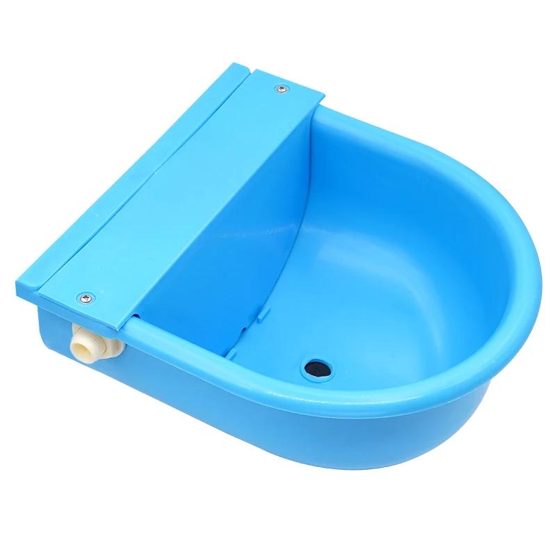 

1 Pc Automatic Livestock Cattle Goat Sheep Water Drinker Eqipment Plastic Feeding Bowl with Drain Hole Float Valve Free светло-синий
