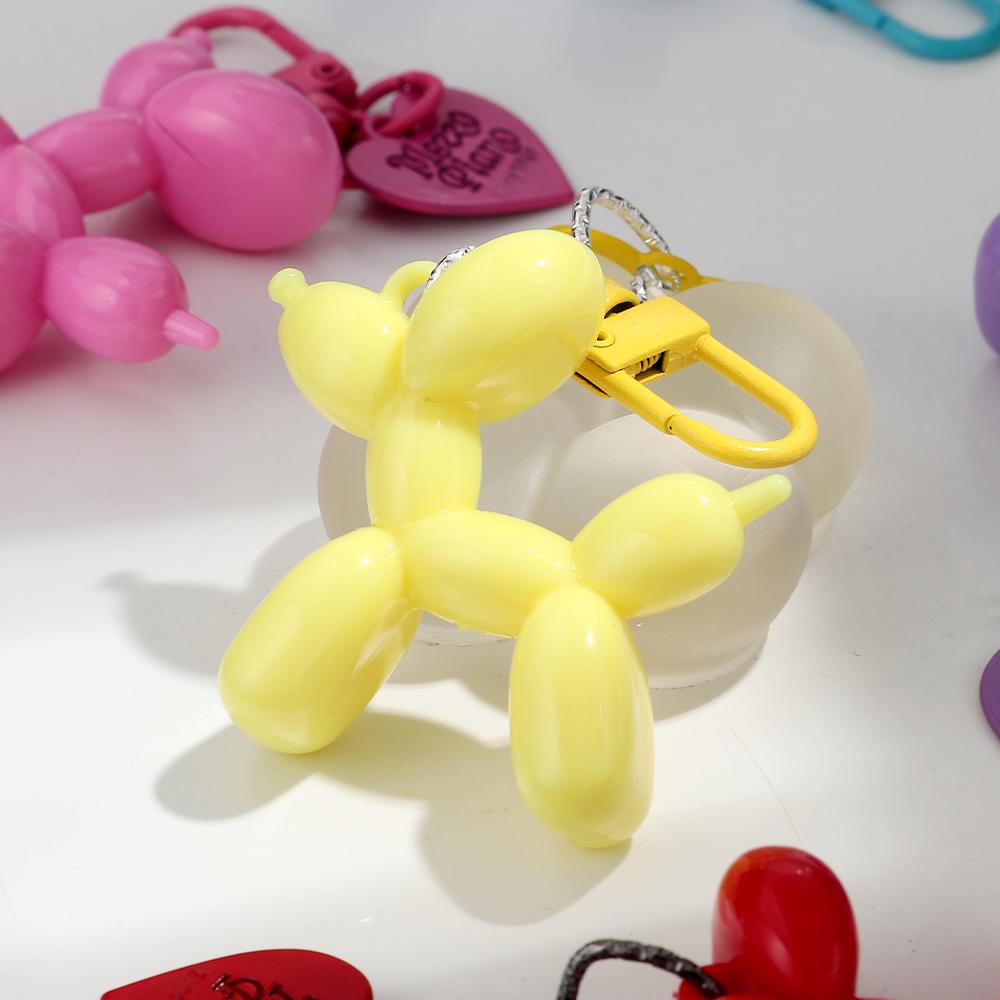 Funny Colorful Balloon Dog Car Keychain Clip Bag Charms for Women Cute Acrylic Puppy Keyring Phone Decoration Accessories Gifts