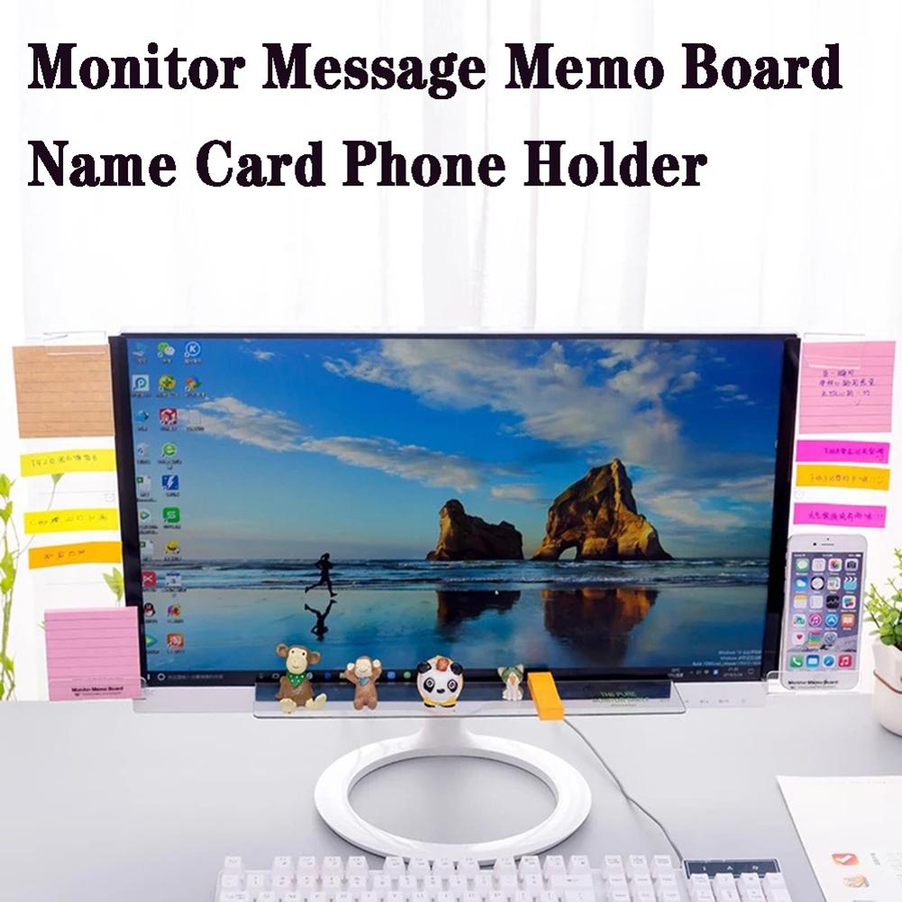 Creative Acrylic Monitor Message Memo Board For Sticky Note Transparent Name Card Phone Holder Desktop Plastic Holder Stationery