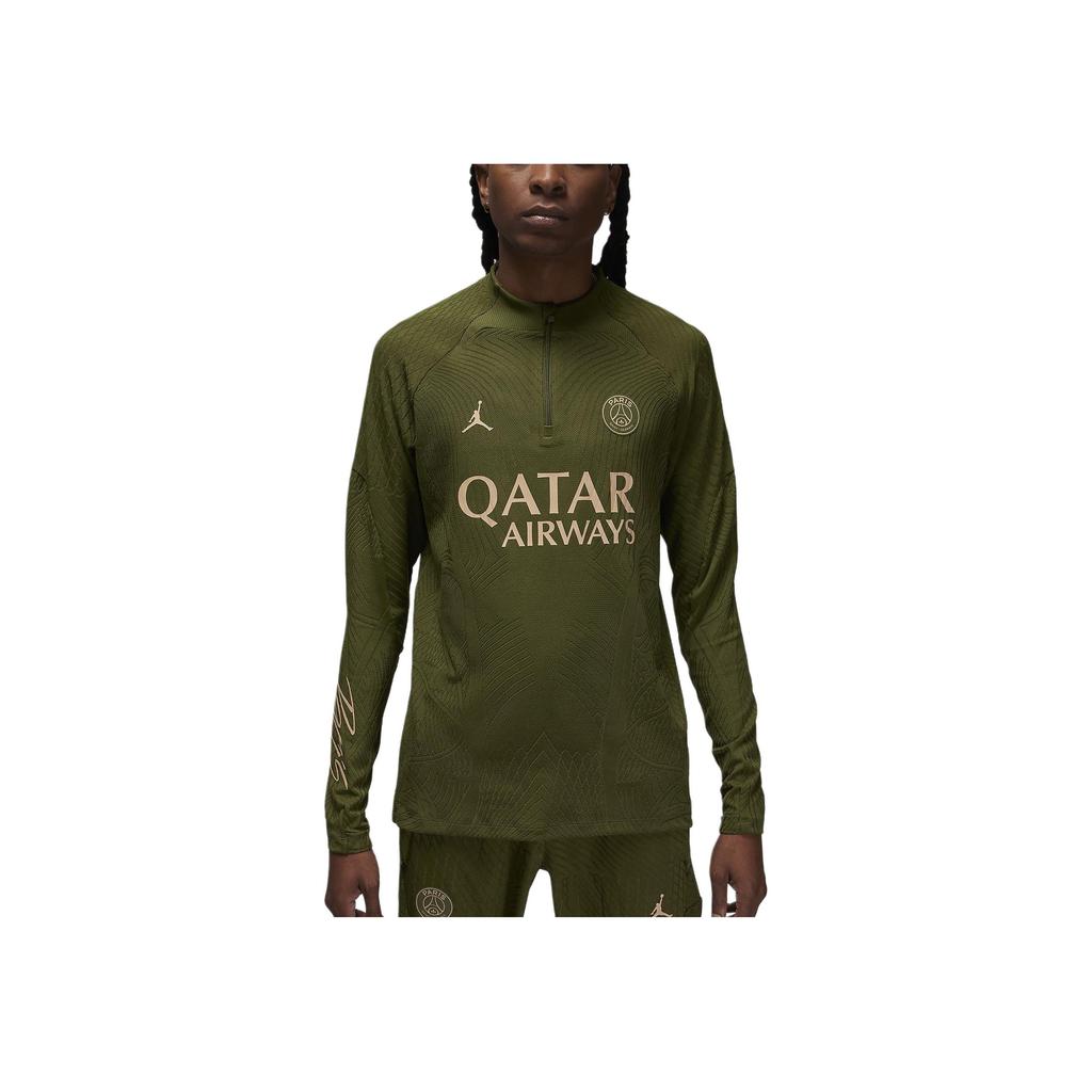 Jordan Pullover a collo alto con stampa di lettere a maniche lunghe maglia da calcio da uomo top verde FD7070-327