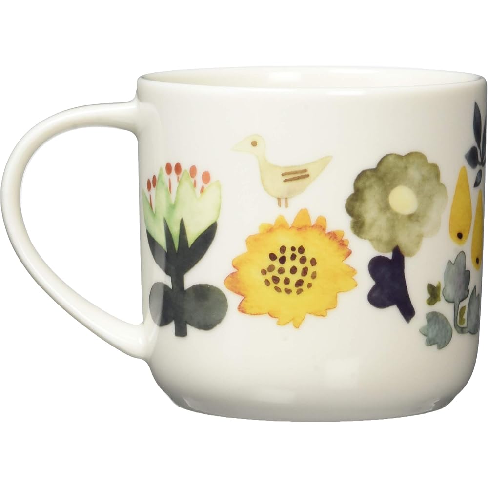Yamaka Shoten MOOMIN "Herbarium" Mug, Moomin Design, Approx. 350ml, White, Moomin Merchandise, Nordic Style, Mother's Day Gift, Tableware, Gift, Weddi
