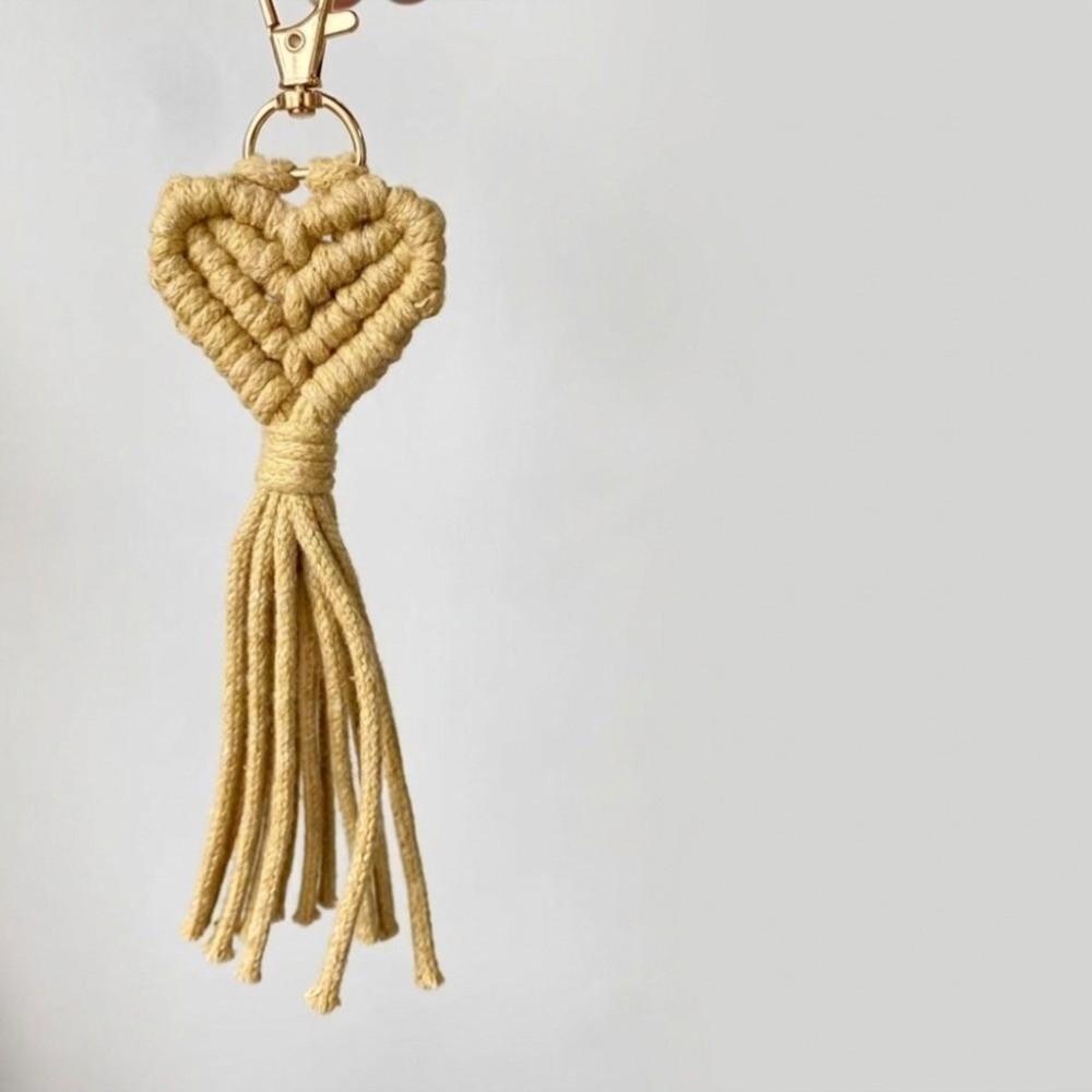 Heart-shaped Handwoven Keychains Pendant Style Mobile Phone Bag Pendant For Women Gift