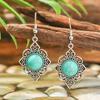 Europäische und amerikanische Türkisohrringe, neue böhmische Fransenohrringe, geometrische Legierung, Retro-Temperament, übergroßer Ohrschmuck