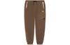 CF Stickerei Logo Fleecegefüttert Locker Geschnitten Gestrickte Jogginghose Unisex Braun AKLRA27-1
