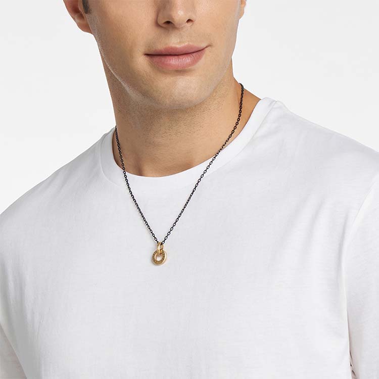 Emporio Armani Round Pendant Chain Hip Hop Titanium Steel Necklace Men Necklace EGS2707710