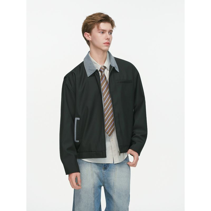 Dream Made American Style Color-Blocked Barn-Style Workwear Jacket for Men, Autumn 2025 New Boxy Short Jacket