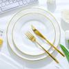 Nordic Gold Rim Steak Knife & Fork Plate Set - Western Dining & Breakfast Tableware