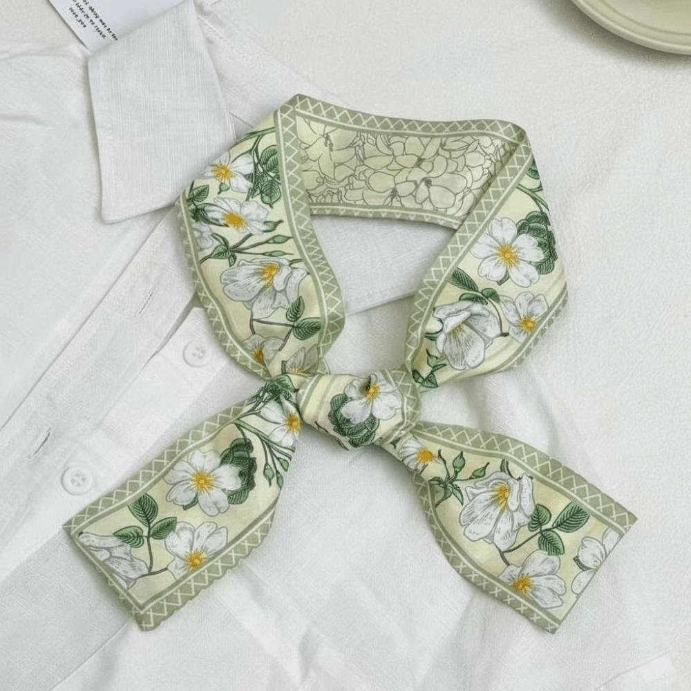 90×7cm Skinny Scarf Elegant Neck Scarf Versatile Bag Strap for Women зелёный