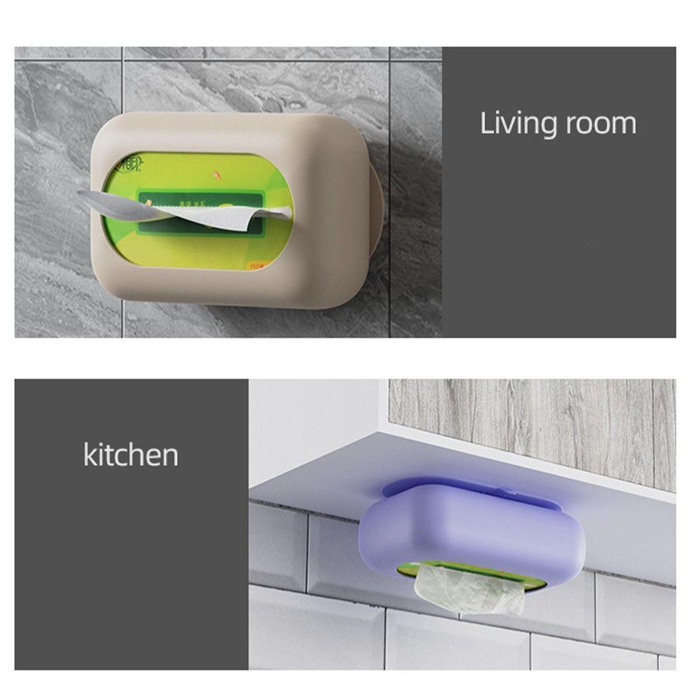 Silicone Tissue Box No Punching Napkin Storage Box Storage Container Paper Box  Living Room