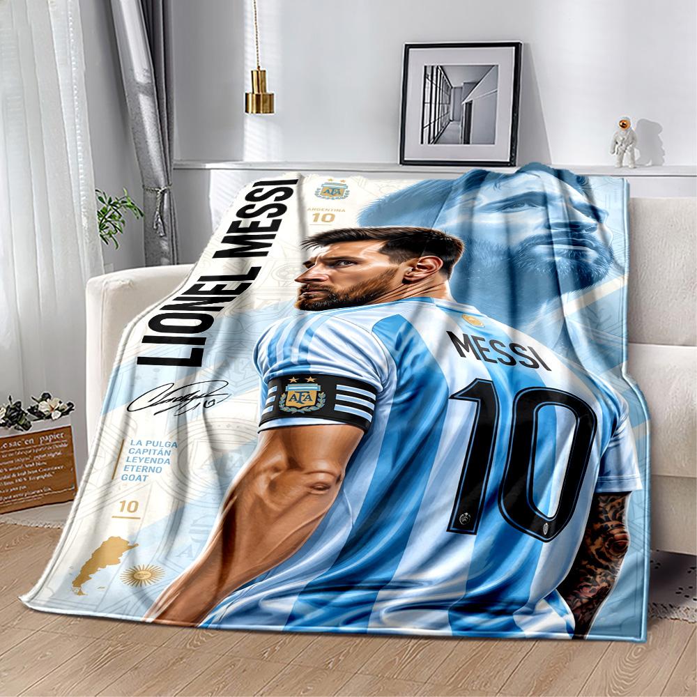 Messi 531 Blanket Warmthful Decor Perfect for Picnics Office Chair Chair for All Seasons Warmthful Decor Ideal Gift for Friends Family Couples Picnic