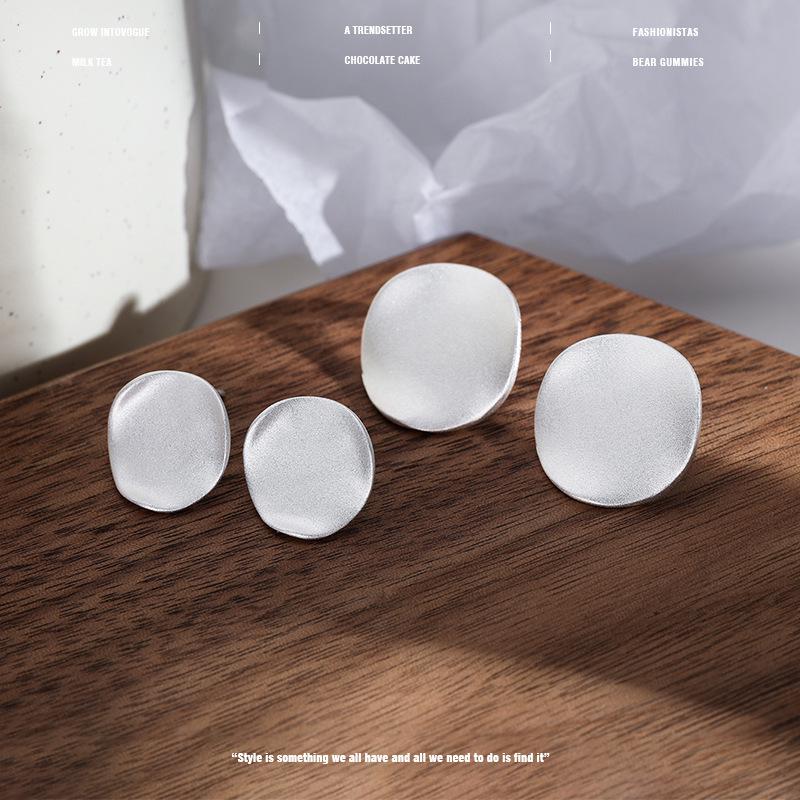Women's Irregular Geometric Frosted Stud Earrings - Elegant, Versatile Jewelry