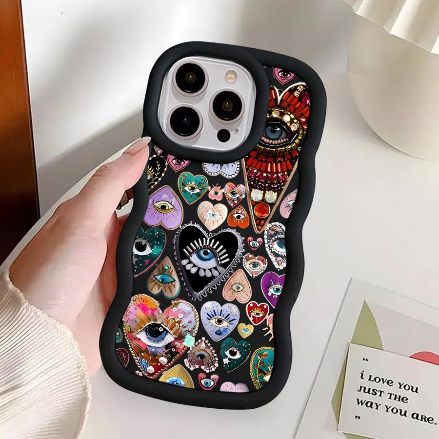 Personality Love Painted Soft Phone Cover Case for iPhone 8 XR 13 16 Pro Max 14 12 17 Air 11 15 Plus
