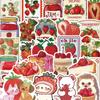1set Strawberry Sticker Cartoon Cute Mobile Phone Case Water Cup Decoration Waterproof Sticker