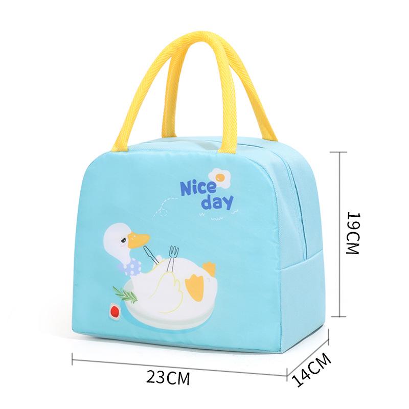 Cartoon Bento Insulated Lunch Bag with Aluminum Foil, Waterproof & Thickened