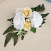 2PCS Silk Flower Wedding Cake Decoration Craft Boutonniere Project Making Supply Artificial Flower for Bride Ceremony