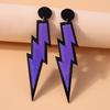 Fashion Candy Color Acrylic Lightning Drop Earrings for Women Girls Dangle Earrings Party Festival Jewelry Gift