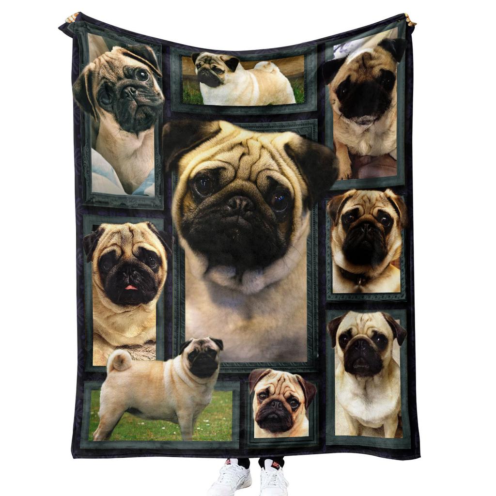 German Shepherd Blanket Dog Lover Gift Fleece Throw Soft Cozy Pet Photo Collage Home Decor Animal Art Bedding Cover