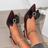 2025 Hot Sale Ladies Shoes Slip-on Women's High Heels Butterfly-knot Office and Career New Plus Size Closed Toe Sandals