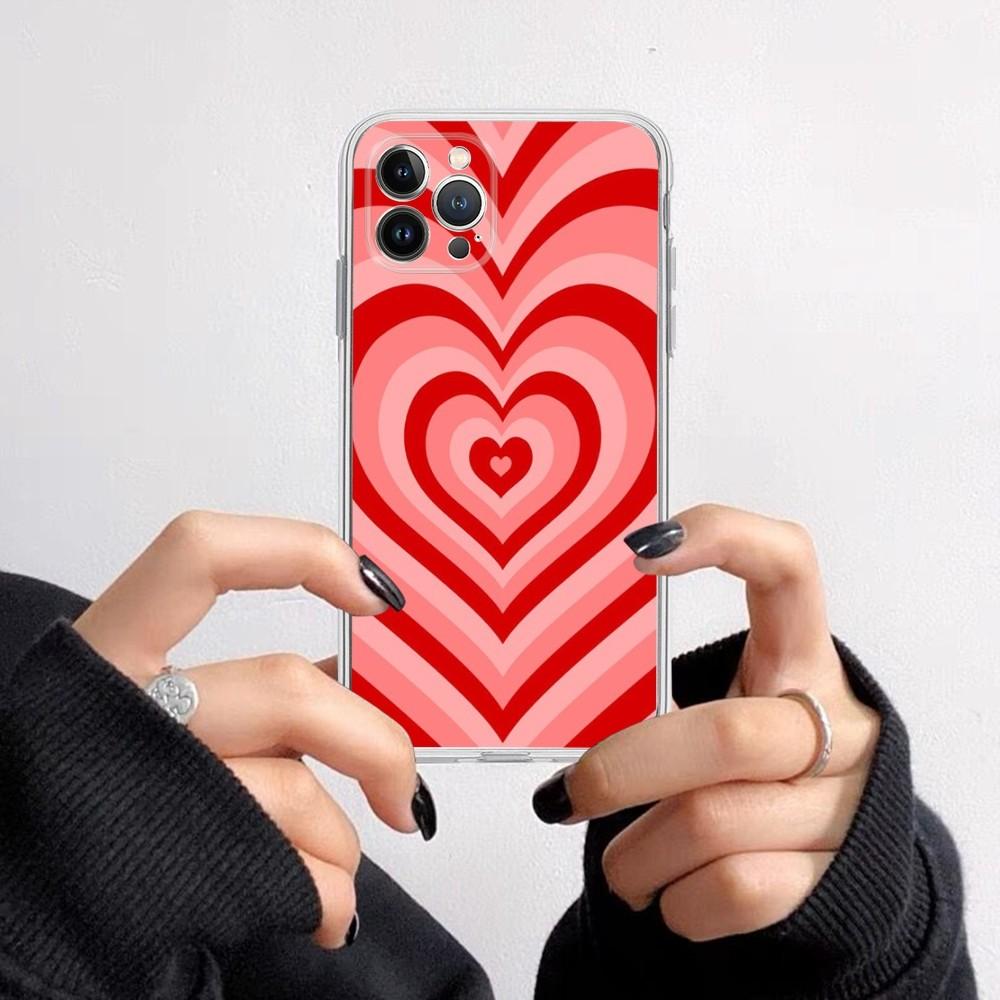 Heart Circle Phone Case for iPhone 16 15 8 7 6 6S Plus X SE XR XS 14 11 12 13 Mini Pro Max Mobile Case