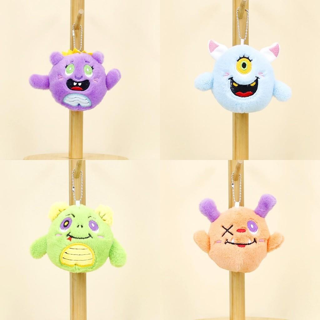 Adorable Monster Plush Keychain Soft Stuffed Toy Backpack Charms In Multiple Colors