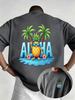 Unisex Oneck Kurzarm T-Shirt Miami Tropischer Palmenbaum Sonnenuntergang Neon Buchstaben Grafik-T-Shirts Strandurlaub Lässig Locker Tägliche Oberteile