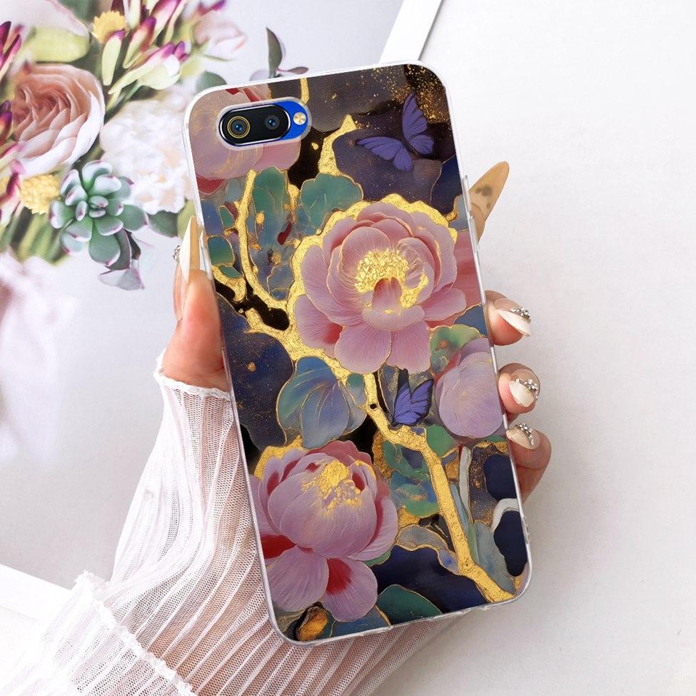 Transparent For Realme C2 Case Cover Cute Fashion Butterfly Funny Painted Casing For Realme RMX1941 RMX1945 RMX1943